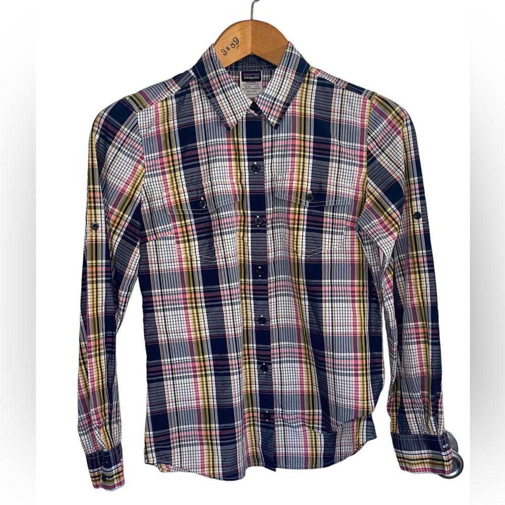 Patagonia Womens Plaid Organic Cotton Button Up Size 6